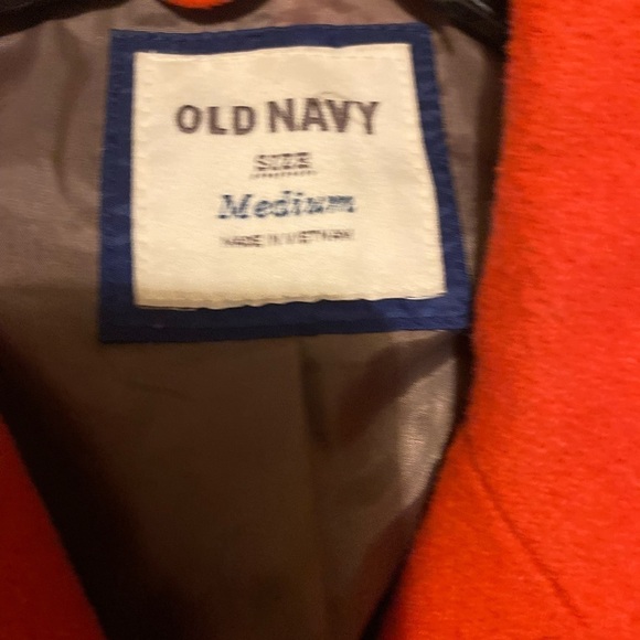 EUC Womens Old Navy Orange Wool Coat US Size Medium - Picture 3 of 6